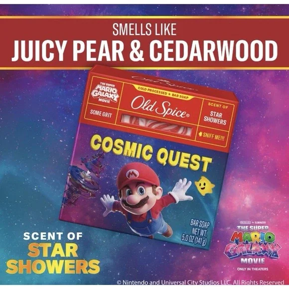 Old Spice Mario Galaxy Cosmic Quest Star Shower Bar Soap Nintendo Super Rare - Picture 2 of 4